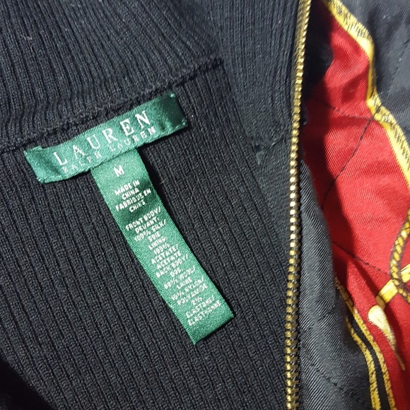 RALPH LAUREN full zip silk front sweater - Picture 2 of 5